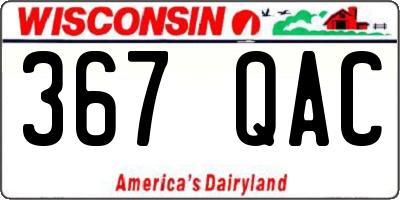 WI license plate 367QAC