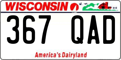 WI license plate 367QAD