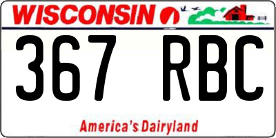 WI license plate 367RBC