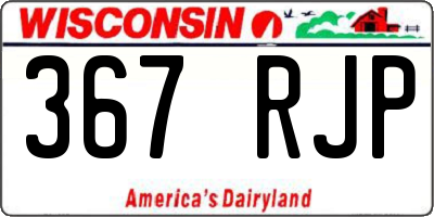WI license plate 367RJP