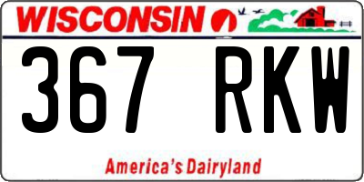WI license plate 367RKW