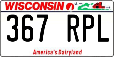 WI license plate 367RPL