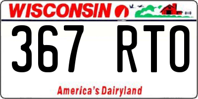 WI license plate 367RTO
