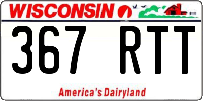 WI license plate 367RTT