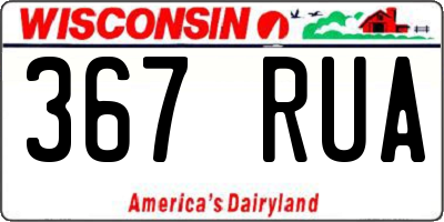 WI license plate 367RUA