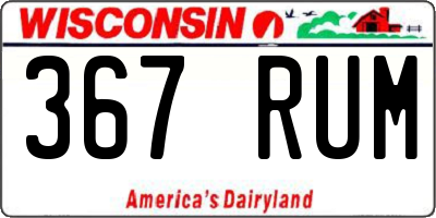 WI license plate 367RUM
