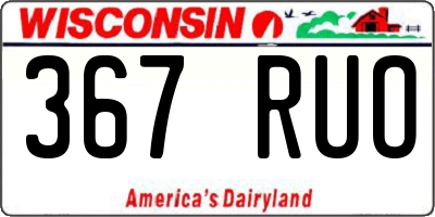 WI license plate 367RUO