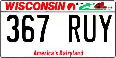 WI license plate 367RUY