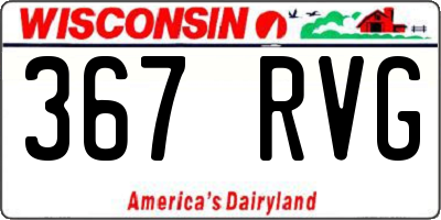 WI license plate 367RVG