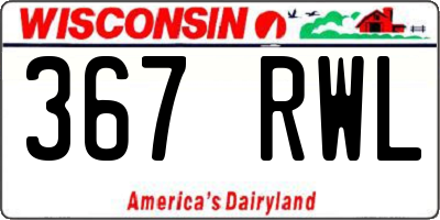WI license plate 367RWL