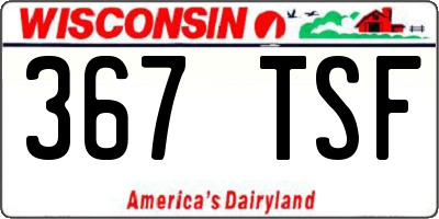 WI license plate 367TSF