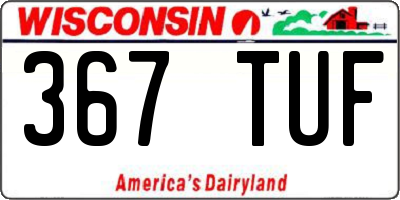WI license plate 367TUF