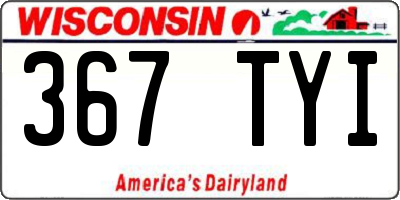 WI license plate 367TYI