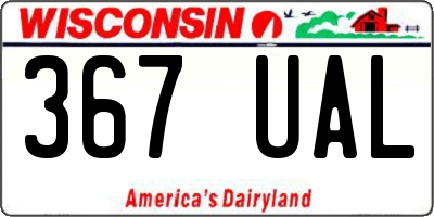 WI license plate 367UAL