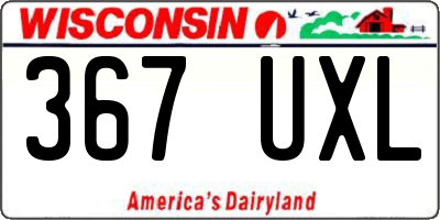 WI license plate 367UXL