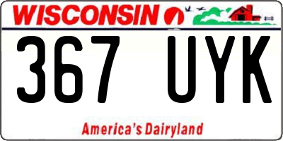 WI license plate 367UYK