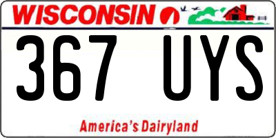 WI license plate 367UYS