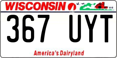 WI license plate 367UYT