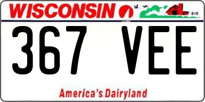 WI license plate 367VEE