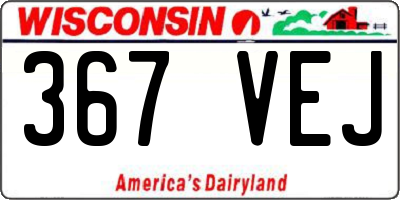 WI license plate 367VEJ
