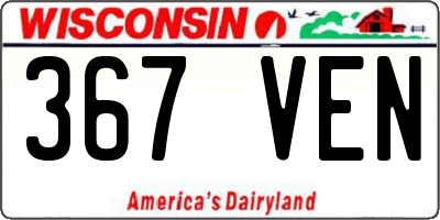 WI license plate 367VEN