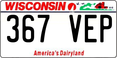 WI license plate 367VEP