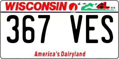 WI license plate 367VES