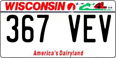 WI license plate 367VEV
