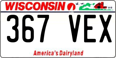 WI license plate 367VEX