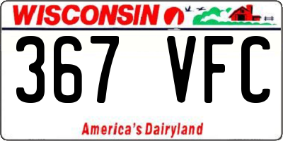 WI license plate 367VFC