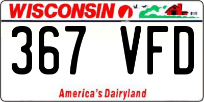 WI license plate 367VFD