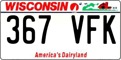 WI license plate 367VFK