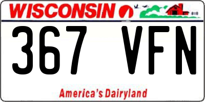 WI license plate 367VFN