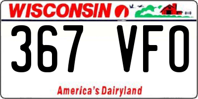 WI license plate 367VFO