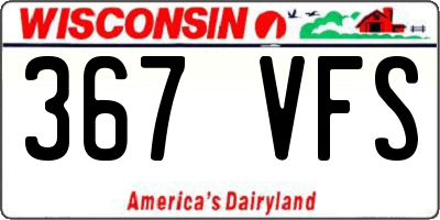 WI license plate 367VFS