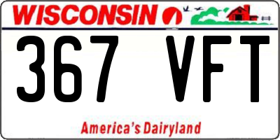 WI license plate 367VFT