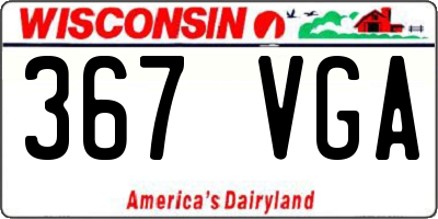 WI license plate 367VGA