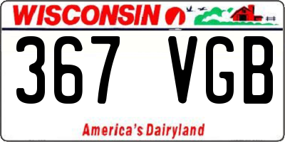WI license plate 367VGB