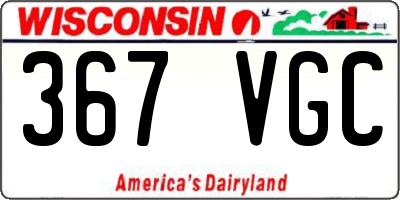 WI license plate 367VGC
