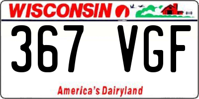 WI license plate 367VGF