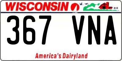 WI license plate 367VNA