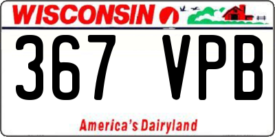 WI license plate 367VPB
