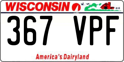 WI license plate 367VPF