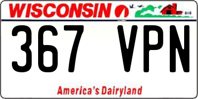 WI license plate 367VPN