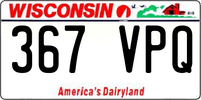 WI license plate 367VPQ