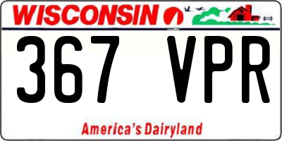 WI license plate 367VPR