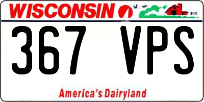 WI license plate 367VPS