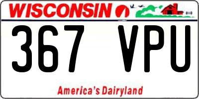 WI license plate 367VPU