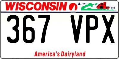 WI license plate 367VPX