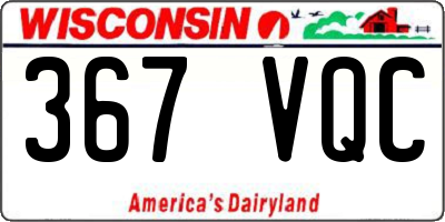 WI license plate 367VQC